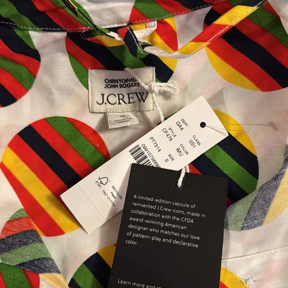 Christopher John Rogers X J.Crew Étienne shirtdress polka-dot poplin CF476 - Picture 5 of 14